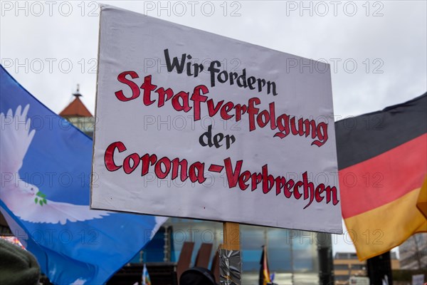 Karlsruhe, 10 December 2023: Large demonstration in favour of reappraisal of the coronavirus measures. A symbolic criminal complaint was filed against the members of the Bundestag who voted in favour of mandatory vaccination at the facilities