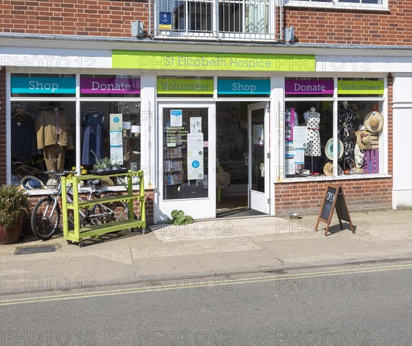 St Elizabeth Hospice charity shop, Aldeburgh, Suffolk, England, UK