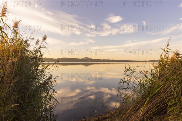 Lake Berzdorf is located on the southern city limits of Goerlitz in Upper Lusatia. It consists of the residual hole of the former Berzdorf open-cast lignite mine, which was flooded from 2002 to early 2013, Goerlitz, Saxony, Germany, Europe