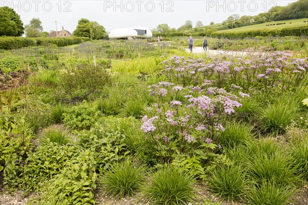 Hauser and Wirth art gallery, restaurant and garden, Durslade Farm, Bruton, Somerset, England, UK gardens designed by Piet Oudolf