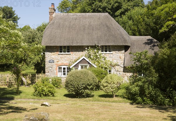 Historic attractive thatched cottage, Lockeridge Dene, near Marlborough, Wiltshire, England, UK