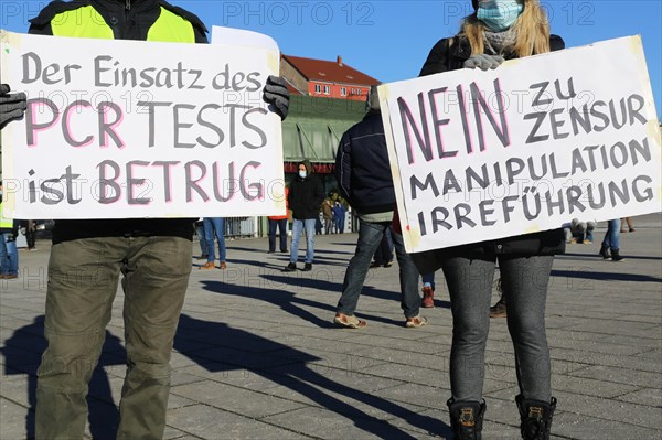 Mannheim: Demonstration against the corona measures. The demonstration was organised by an individual, not by Querdenken. The motto of the demonstration was: For freedom and fundamental rights, for free self-determination, for free vaccination decisions