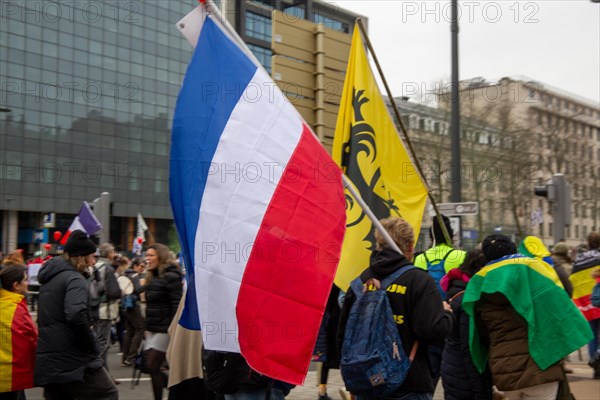 Brussels, 23 January: European demonstration for democracy, organised by the Europeans United initiative. The reason for the large demonstration is the encroachment on fundamental rights in Belgium, Germany, France and other states within the EU, Europe