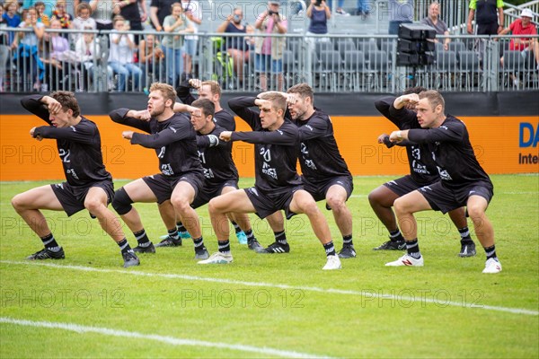 Fistball World Championship from 22 July to 29 July 2023 in Mannheim: Before the match between New Zealand and the Czech Republic, the New Zealand national team performed the so-called Haka, the ceremonial dance of the Maori, much to the delight of the spectators