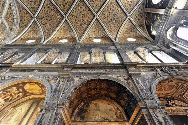 Ceiling view, interior view, Church of San Maurizio al Monastero Maggiore, built 1503, 1518, Milan, Italy, Europe