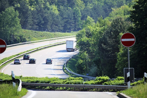 Motorway with little traffic. Taken on the A 6 motorway near Kaiserslautern