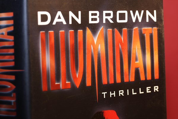 Close-up of the novel Illuminati by Dan Brown