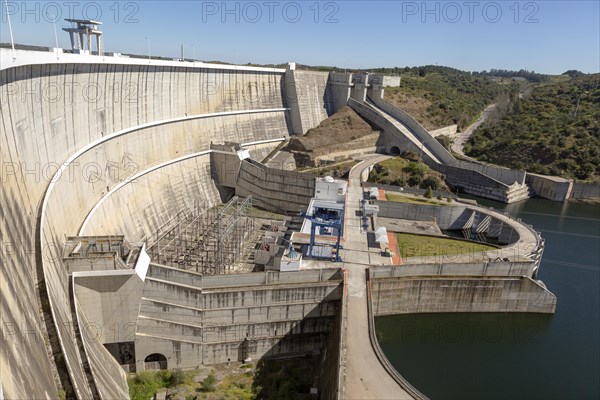 Barragem do Alqueva, Rio Guadiana river Alqueva dam hydroelectric power, Moura, Portugal, Europe