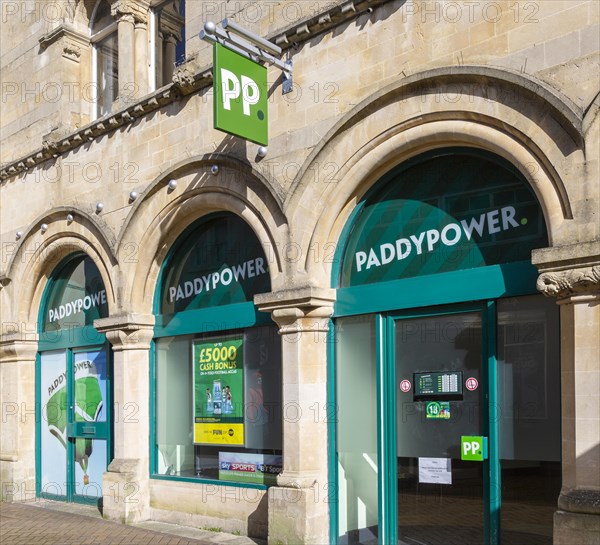 Paddypower bookmaker betting shop chain store in Trowbridge, Wiltshire, England, UK