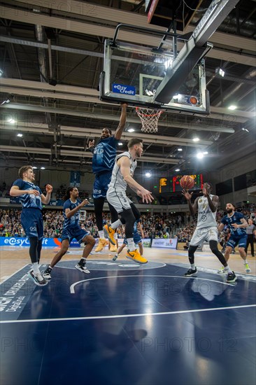 09.02.2024, easy Credit BBL, German Basketball League, Matchday 20) : Game scene MLP Academics Heidelberg against Basketball Lions Braunschweig (final score 76:94)