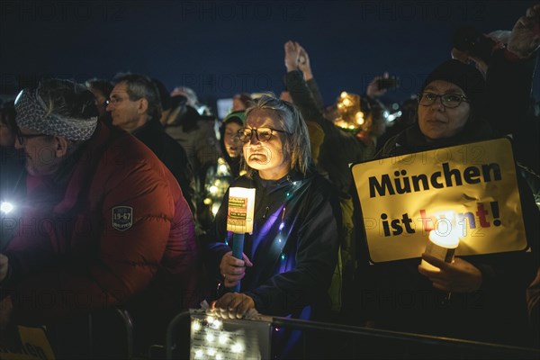 Sea of lights demonstration, Theresienwiese, Munich, Upper Bavaria, Bavaria, Germany, Europe