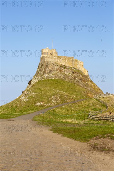 Lindisfarne castle on North Sea coast, Holy Island, Northumberland, England, UK