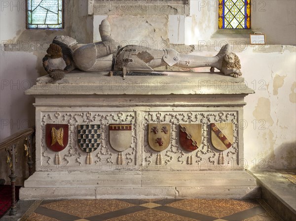 Tomb of Sir John Seymour d 1590 father of Queen Jane Seymour, Great Bedwyn church, Wiltshire, England, UK