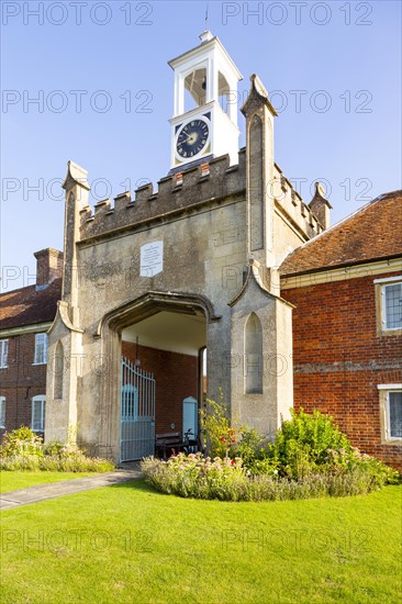 Historic almshouses Somerset hospital, Froxfield, Wiltshire, England, UK