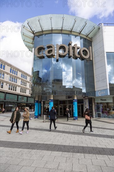 Capitol modern shopping centre development in city centre of Cardiff, South Wales, UK