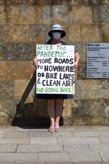 Extinction Rebellion climate change campaign silent protest, County Council HQ, Warwick, Warwickshire, England, UK, 30 May 2020