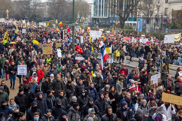 Brussels, 23 January: European demonstration for democracy, organised by the Europeans United initiative. The reason for the large demonstration is the encroachment on fundamental rights in Belgium, Germany, France and other states within the EU, Europe