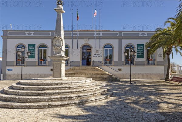 Domus Municipalis town hall local government office, village of Castro Verde, Baixo Alentejo, Portugal, southern Europe, Europe