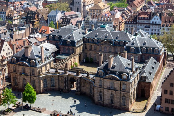 View of the Palais Rohan, archaeological museum in Strasbourg, France, Europe