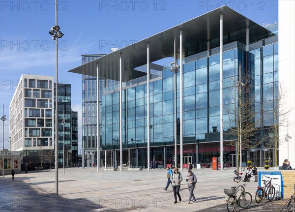BBC Cymru Wales TV studios headquarters building, Central Square, Cardiff, South Wales, UK opened 2019 designed by Foster and Partners