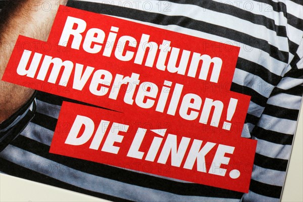 Symbolic image Die Linke: Flyer on the topic of redistributing wealth