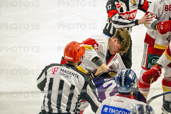 Scuffle at the game between Adler Mannheim and Duesseldorfer EG (PENNY DEL, Deutsche Eishockey Liga)