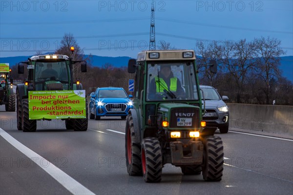 Farmers' protests in the Palatinate: a large convoy of farmers from the southern Palatinate and the Vorderpfalz set off on the A 65 motorway to a rally in Ludwigshafen. The protests are taking place nationwide and are directed against the government's plans to cancel subsidies for agricultural diesel and tax breaks for agricultural vehicles