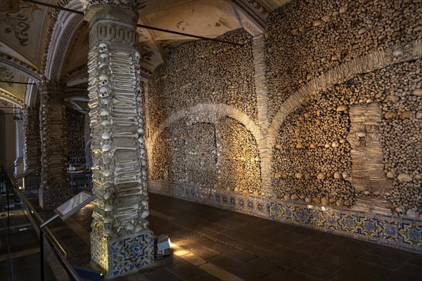 The Chapel of Bones, Capela dos Ossos, city of Evora, Alto Alentejo, Portugal, southern Europe, Europe