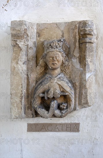 Interior of church of Saint Lawrence, Lechlade, Gloucestershire, England, UK