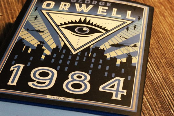 Close-up of the novel 1984 by George Orwell