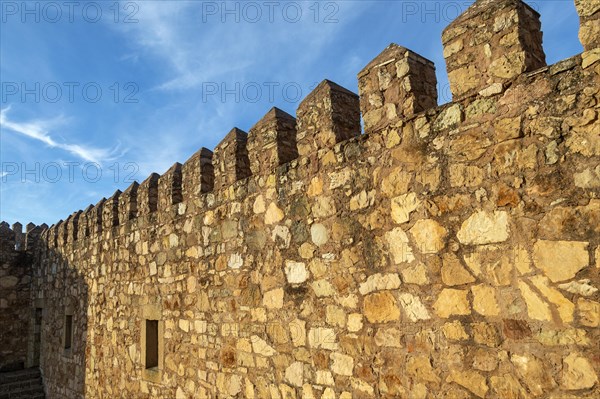 Ramparts wall of castle Parador hotel, Siguenza, Guadalajara province, Spain, Europe