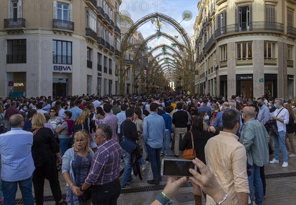 â€˜La Magna: camino de la gloria' religious procession through city streets to commemorate the centenary of brotherhood groups. Malaga, Spain. 30th Oct, 2021