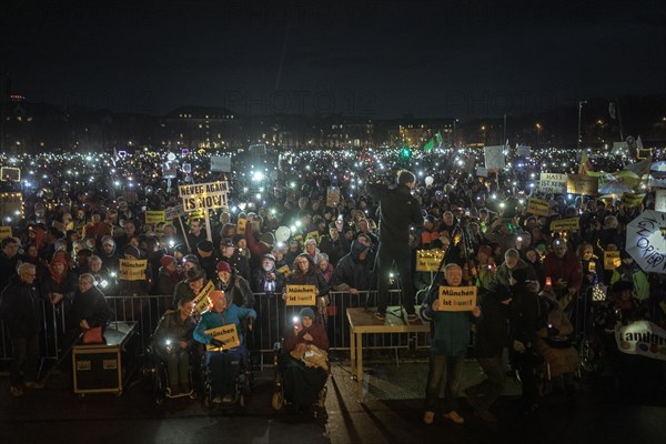 Sea of lights demonstration, Theresienwiese, Munich, Upper Bavaria, Bavaria, Germany, Europe