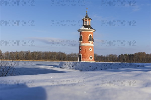 Lighthouse with pier, Moritzburg, Saxony, Germany, Europe