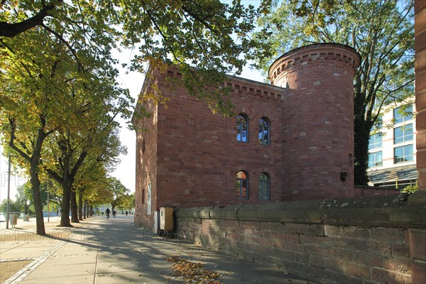 Historic Fort Malakoff, city fortifications, tower, banks of the Rhine, old town, Mainz, Rhine-Hesse region, Rhineland-Palatinate, Germany, Europe