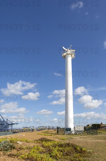 Easat Marine Radar tower for shipping at Landguard, Port of Felixstowe, Suffolk, England, UK