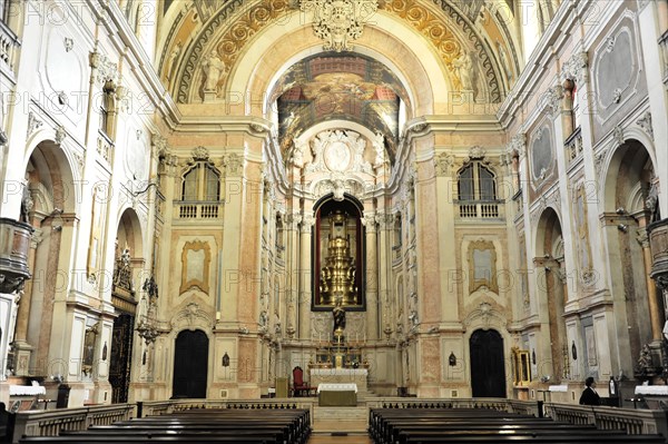 Interior view, Igreja da Encarnacao, Church of the Incarnation, built in 1708, Lisbon, Lisboa, Portugal, Europe