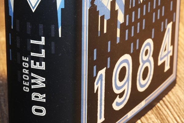 Close-up of the novel 1984 by George Orwell