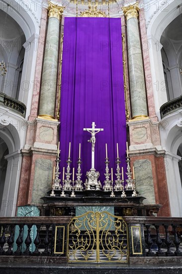 Altar area, Cathedral of St Trinitatis, Altar, Nave, Dresden, Free State of Saxony, Germany, Europe