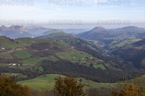 Landscape view from Puerto de Los Tornos, Cantabrian Mountains, Cantabria, northern Spain
