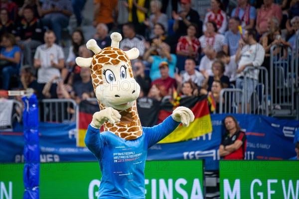 Fistball World Championships from 22 July to 29 July 2023 in Mannheim: Manni, a giraffe, is the mascot of the World Championships