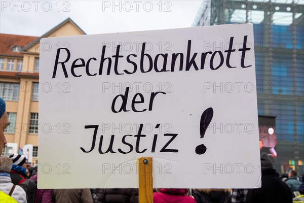 Karlsruhe, 10 December 2023: Large demonstration in favour of reappraisal of the coronavirus measures. A symbolic criminal complaint was filed against the members of the Bundestag who voted in favour of mandatory vaccination at the facilities