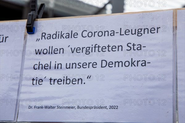 Karlsruhe, 10 December 2023: Large demonstration in favour of reappraisal of the coronavirus measures. A symbolic criminal complaint was filed against the members of the Bundestag who voted in favour of mandatory vaccination at the facilities