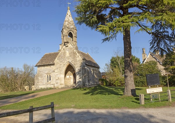 Sevington Victorian village school, Sevington, near Grittleton, Wiltshire, England, UK built 1848 by Joseph Neeld