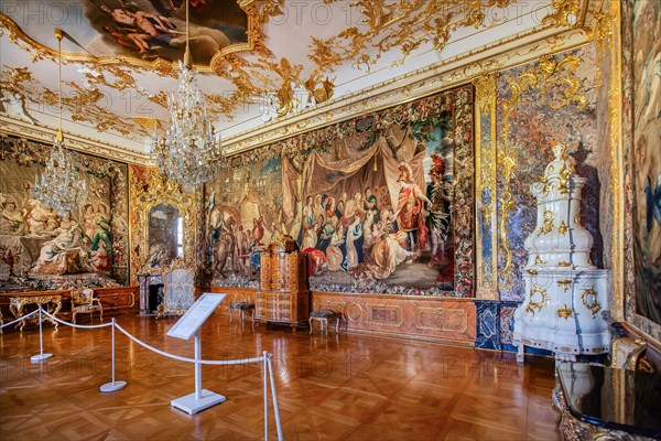 One of the southern imperial rooms in the Wuerzburg Residence, Wuerzburg, Main Valley, Lower Franconia, Franconia, Bavaria, Germany, Europe