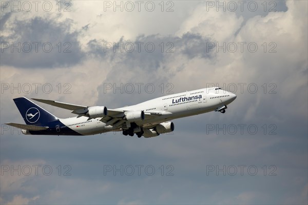 A Lufthansa passenger aircraft takes off from Frankfurt Airport