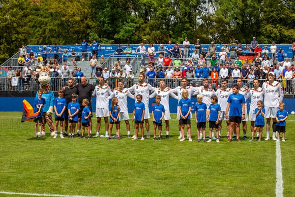 Fistball World Championship from 22 July to 29 July 2023 in Mannheim: The German national team won its opening match against Namibia 3:0 in sets