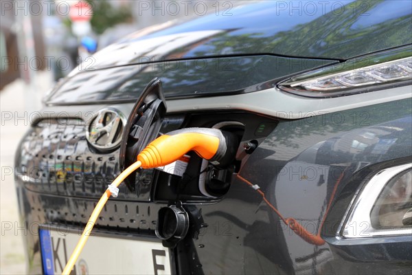 Electric car at the charging station