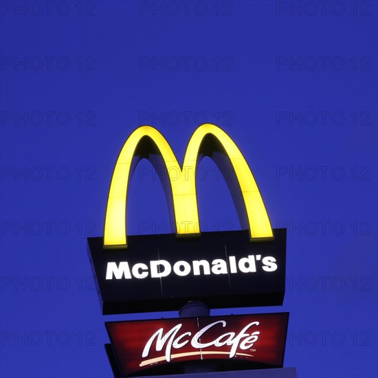 Logo at McDonalds in Hassloch/Pfalz, Germany, Europe