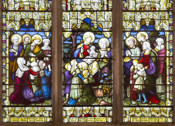 Stained glass east window by Lavers, Barraud, and Westlake c1891, All Saints church, Eyke, Suffolk, England, UK